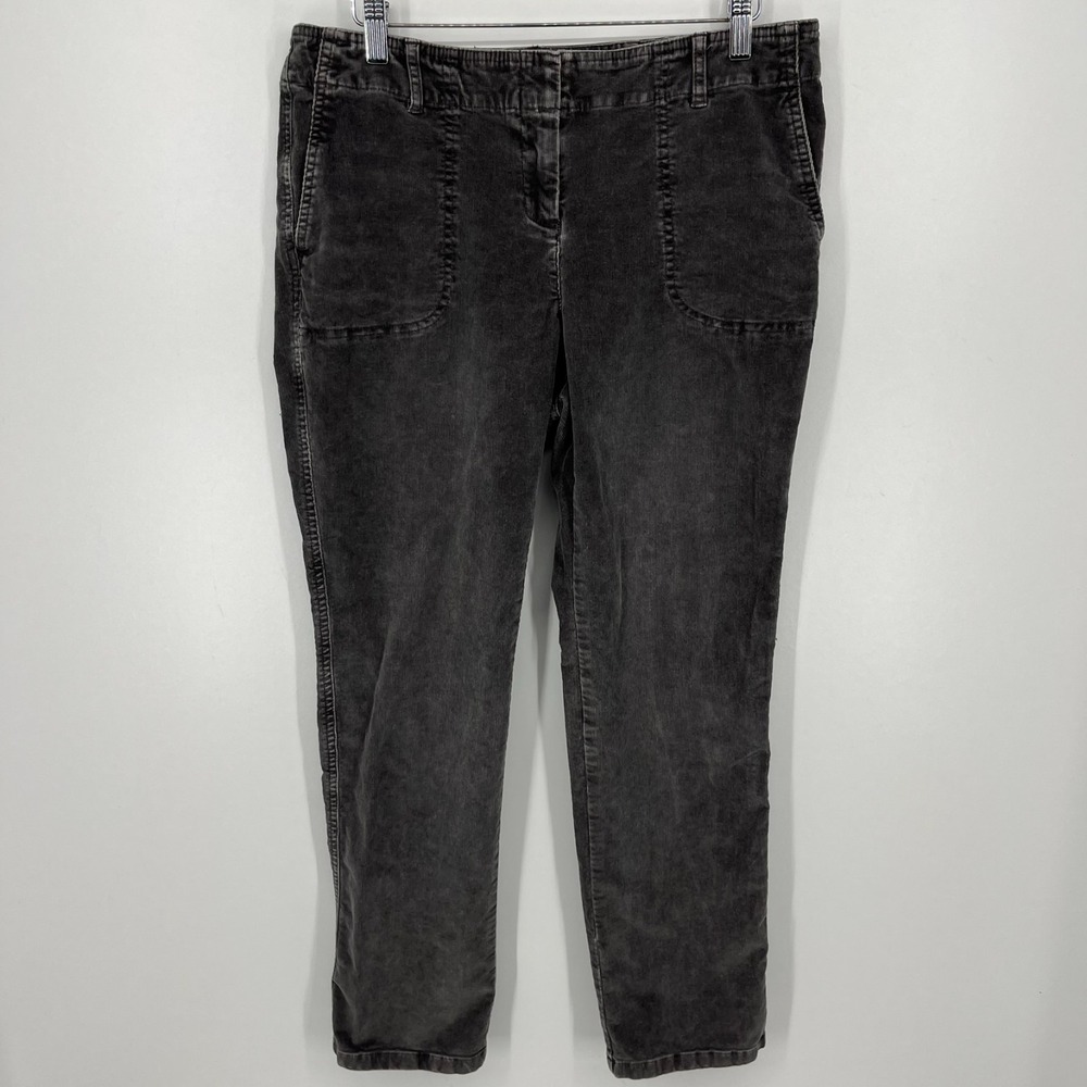 J. Jill Corduroy Pants Women's Size 12P Petite Gray Stretch Mid Rise Solid